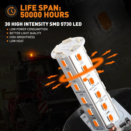 12-24V 48V 60V 80V 30 LED High Power Emergency Warning Flash Strobe Light Beacon for Forklift Truck School Bus Amber Blue Red by InterCyprus Trading Ltd