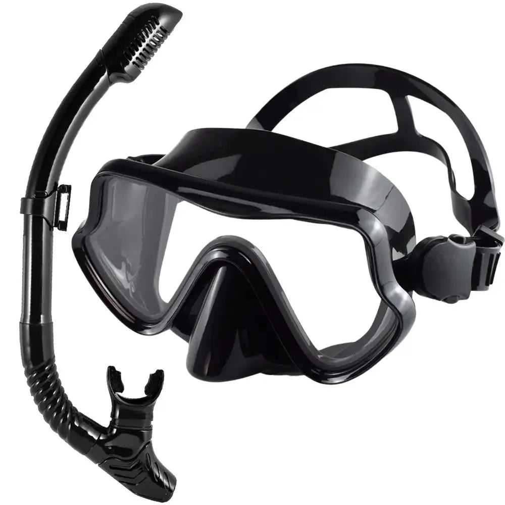 Professional Panoramic Snorkeling Gear Set for Adults | JoyMaySun PureBlack