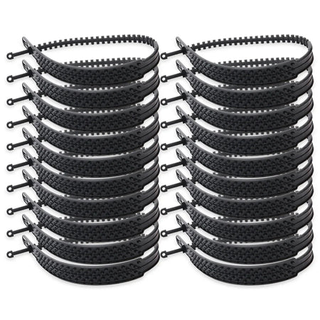 20-10pcs Snow Chain Widen Thicken Crawler Plastic&ndash;Anti Slip 20pcs Black