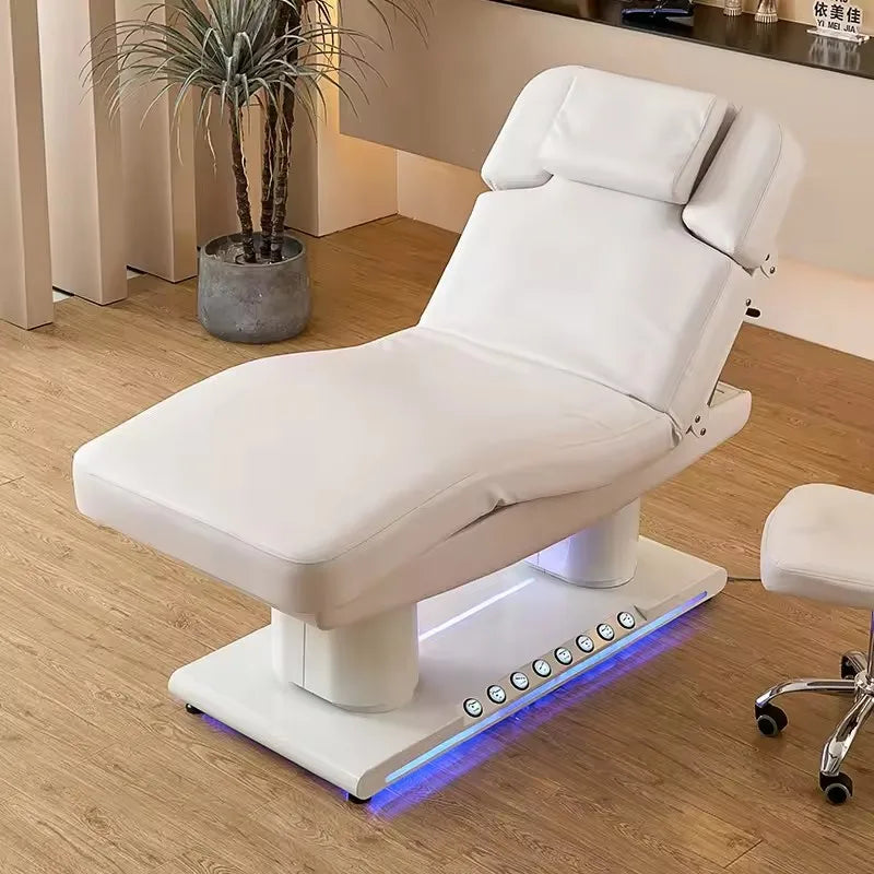 CE Design Masážní Lůžko Bílá Zlato Elektrické Obličejové Spa Řasy