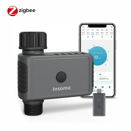 Insoma SGW05Z &ndash; Zigbee Garden Water Timer For Irrigation G thread with hub