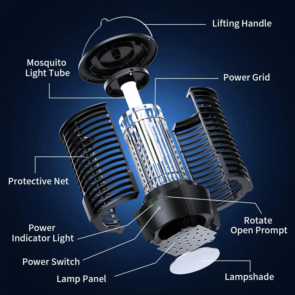 Outdoor Bug Zapper With LED Light 2000V Mosquito Killer