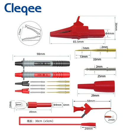 Cleqee P1300 Series Multimeter Test Lead Kit &ndash; 1000V Rating