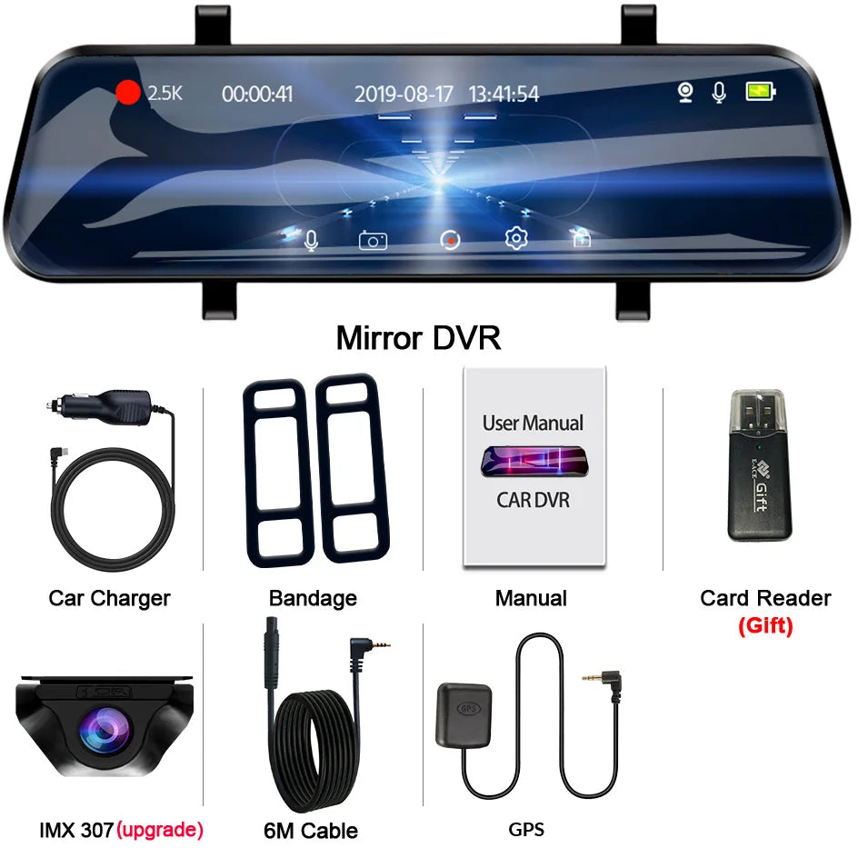 ACCEO 2.5K Dashcam Auto GPS Mirror DVR - WiFi Parking A37-6M RC-GPS / 32G