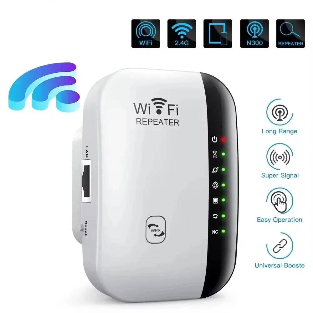 300Mbps Wireless Wi-Fi Range Extender for Seamless Connectivity