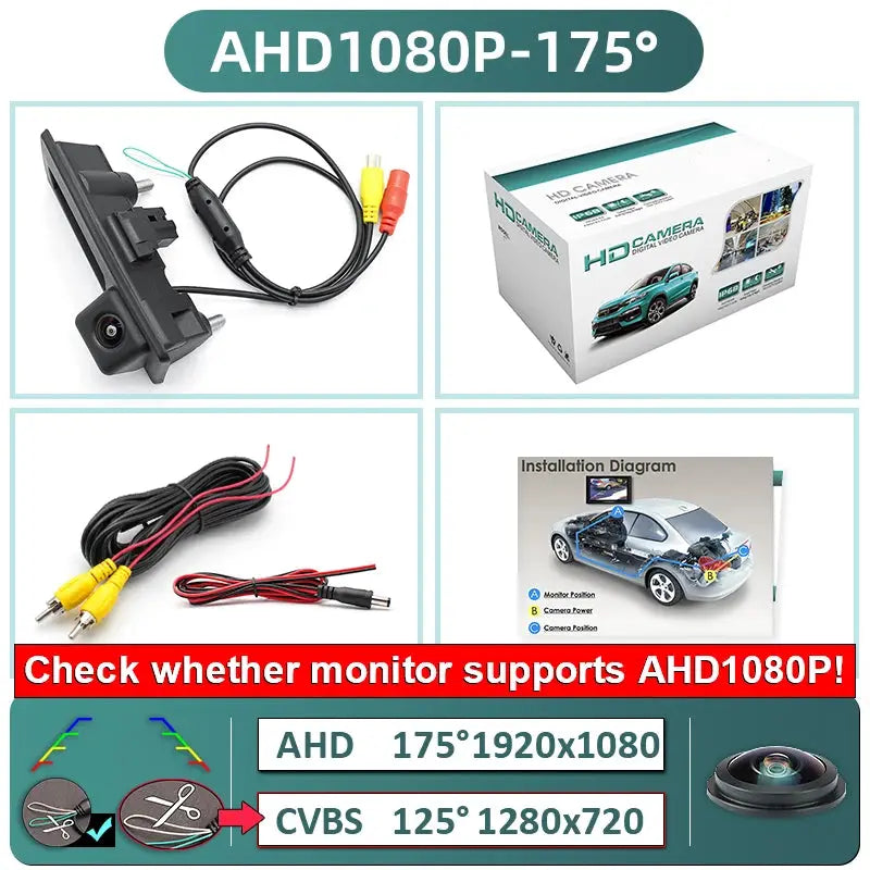 1080P Ahd Rear View Camera With Guiding Lines For Vw Audi Golf Passat by InterCyprus Trading Ltd
