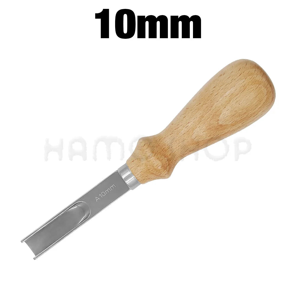 Handcrafted Leather Edge Beveler Tool with Wooden Handle 10mm