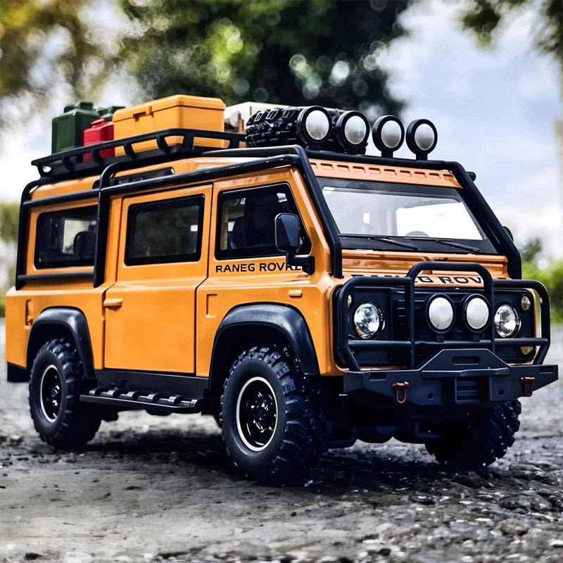 Modelo de Carro em Liga de Alumínio Fundido 1:32 com Som e Luz para Van Land Rover Defender