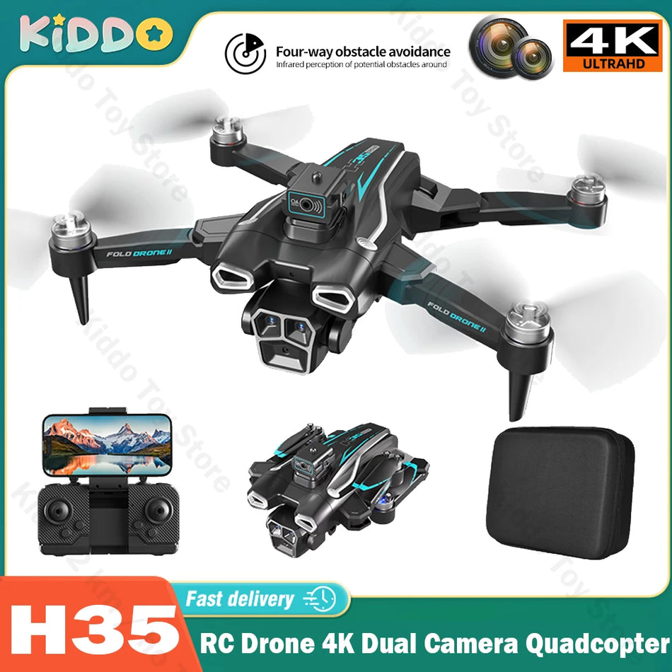 Conusea H35MAX Quadcopter ar 4K Dual HD kameru, FPV, salokāms