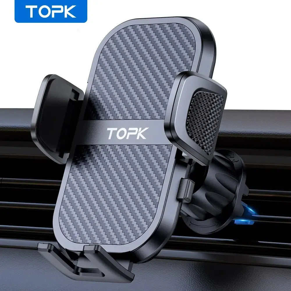 TOPK Car Phone Holder Air Vent, Car Phone Holder Mount 360° Rotation, Adjustable Clip Compatibility Fit for All 4"-7" Smartphone by InterCyprus Trading Ltd