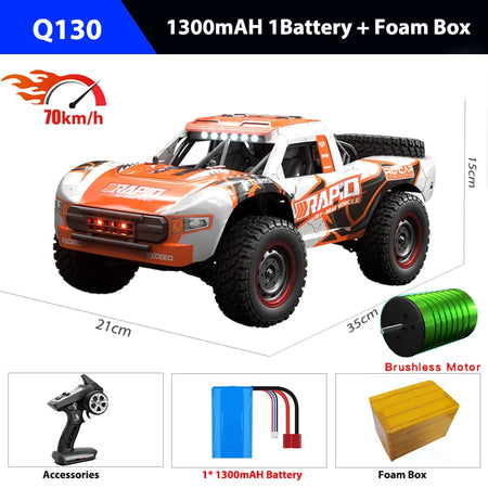 1/14 Q130 RC Car &ndash; 4WD Off Road Desert Racer 2.4G Fast Brushless Motor OR