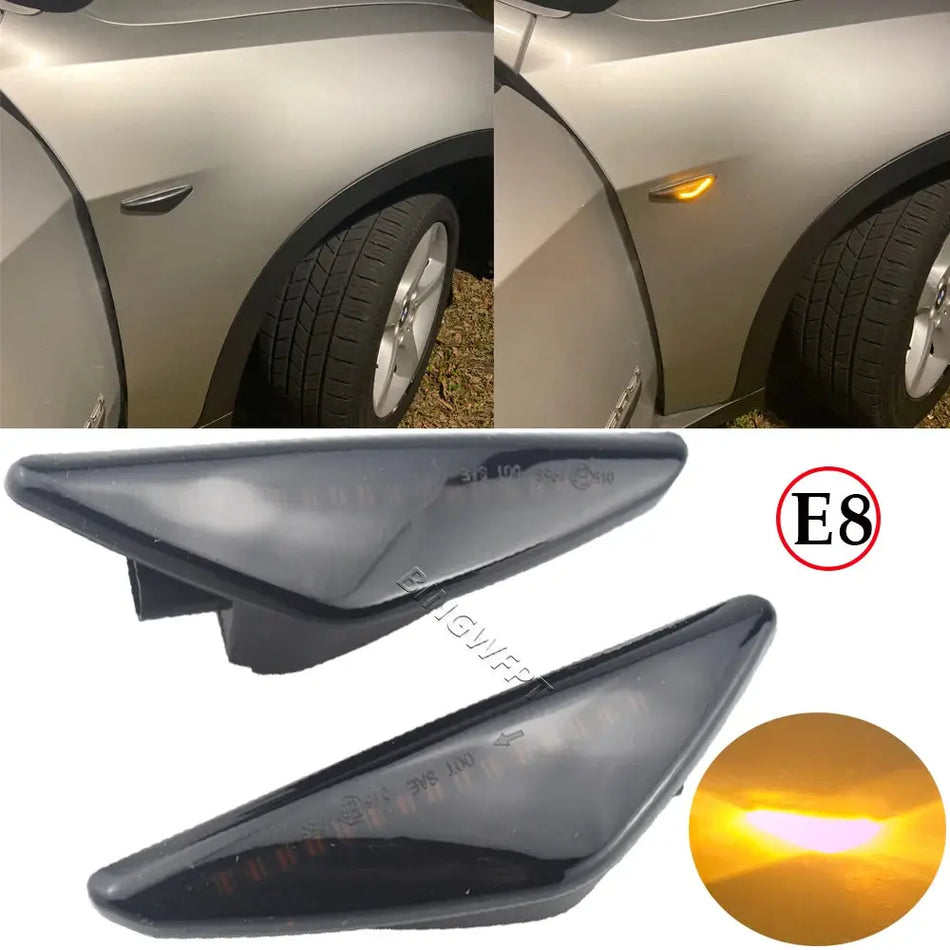 2PCS LED Side Marker Signal Light For BMW X5 E70 X6 E71 E72 X3 F25 Clear/Smoke Dynamic Flowing Sequential Blinker Lamp by InterCyprus Trading Ltd