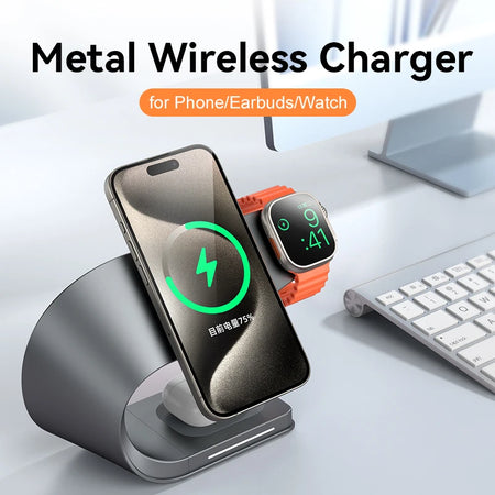 CrownQu 4 in 1 Wireless Charger &ndash; Magnetic Fast Charging Station