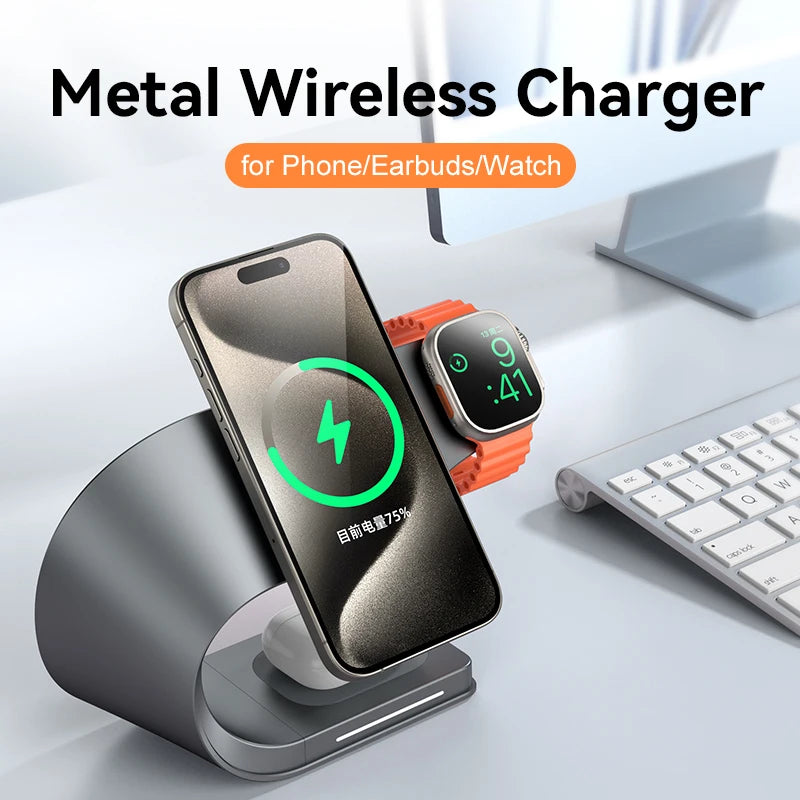 CrownQu 4 in 1 Wireless Charger &ndash; Magnetic Fast Charging Station