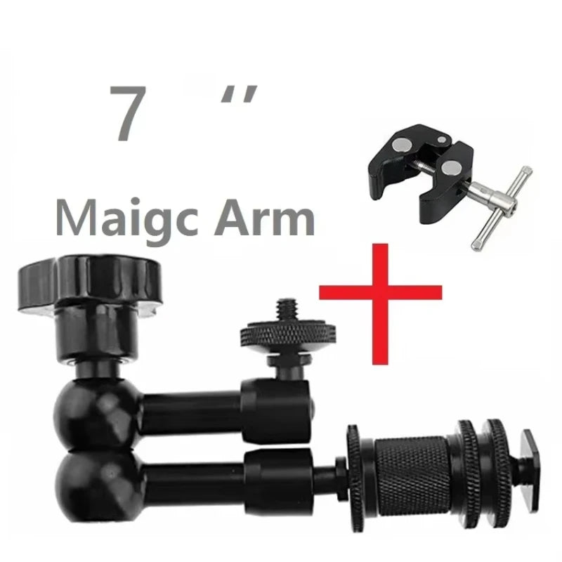Adjustable Super Clamp Articulated Arm for Camera and Lighting 7 inch Arm A