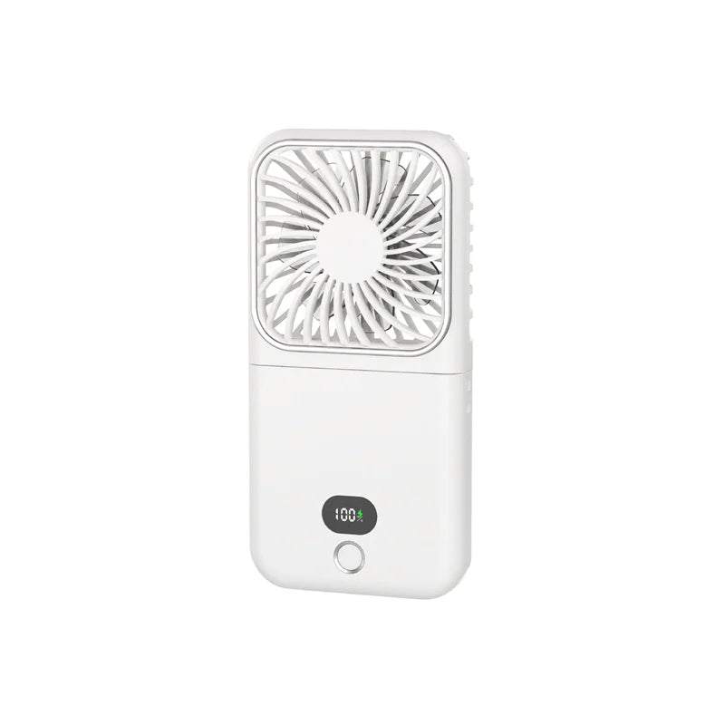 Portable USB Rechargeable Neck Fan 2500mAh &ndash; Foldable Design WHITE
