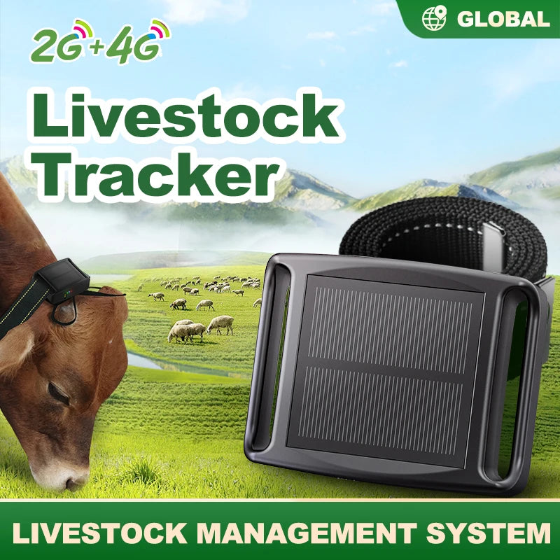 Solar Powered 4G GPS Tracker with 20000mAh Battery for Ranch Farm Animals