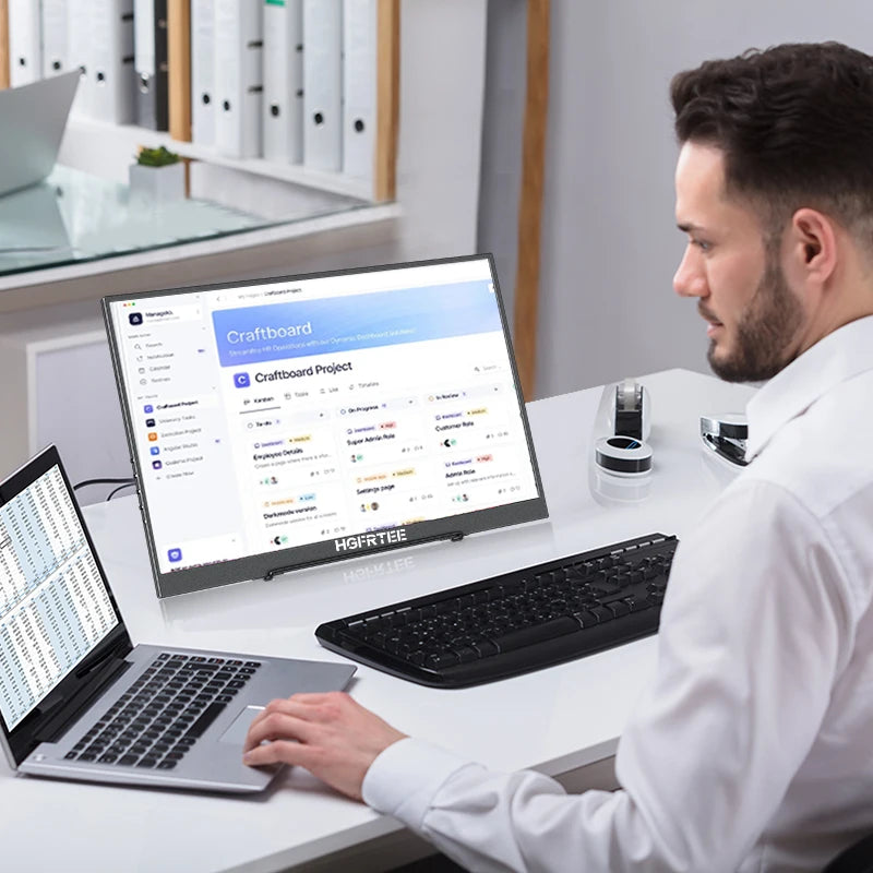 HGFRTEE 16 Inch Portable Monitor &ndash; 100 Percent sRGB FHD Display