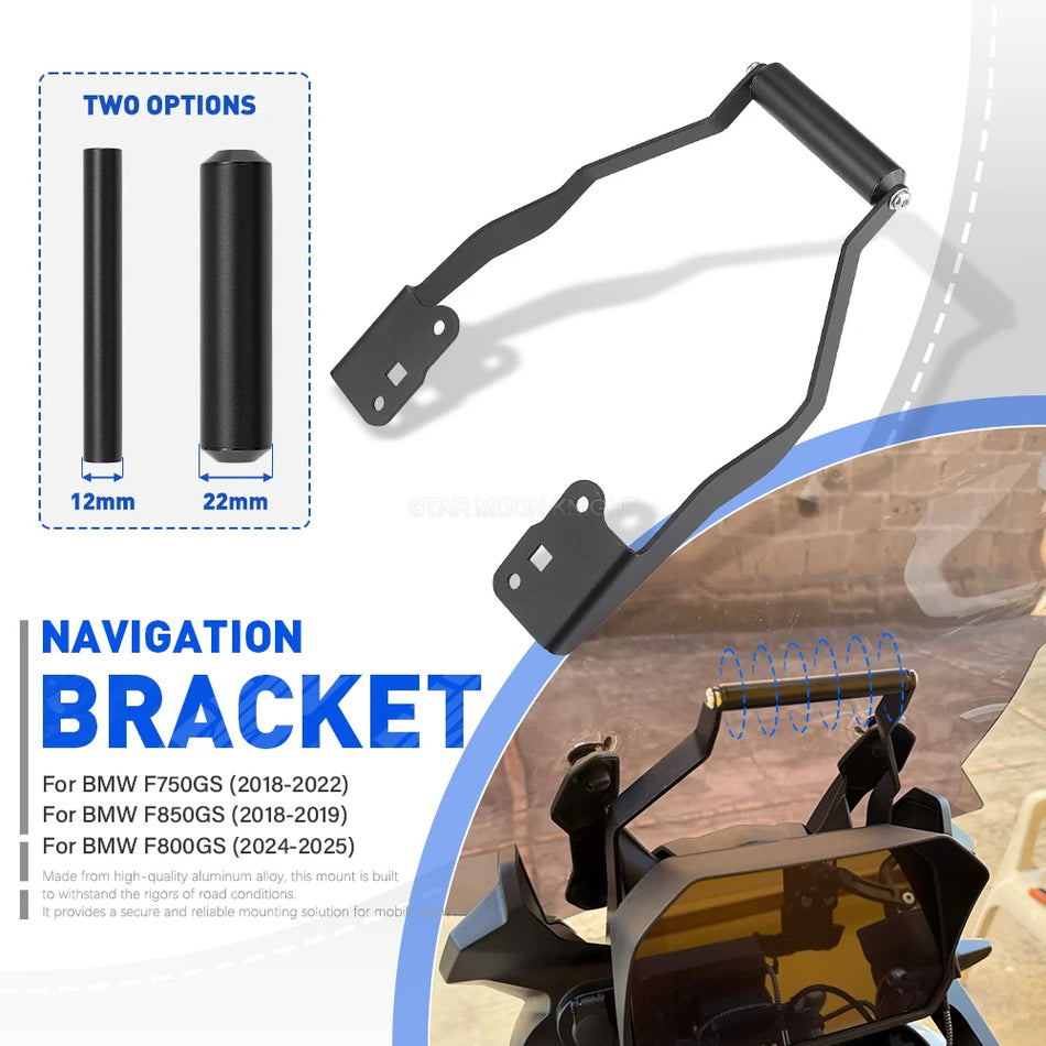 BMW F750GS 2018-2020, F850GS 2018-2019, F800GS 2024-2025 Navigační Držák Hliníkový Telefon GPS Montáž