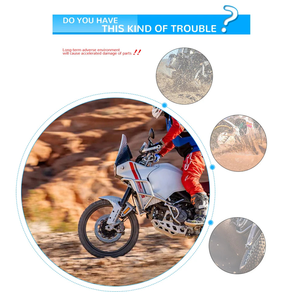 Ducati Desert X 2022-2023 Sprednji blatnik podaljšek z zaščito proti pršenju dodatki