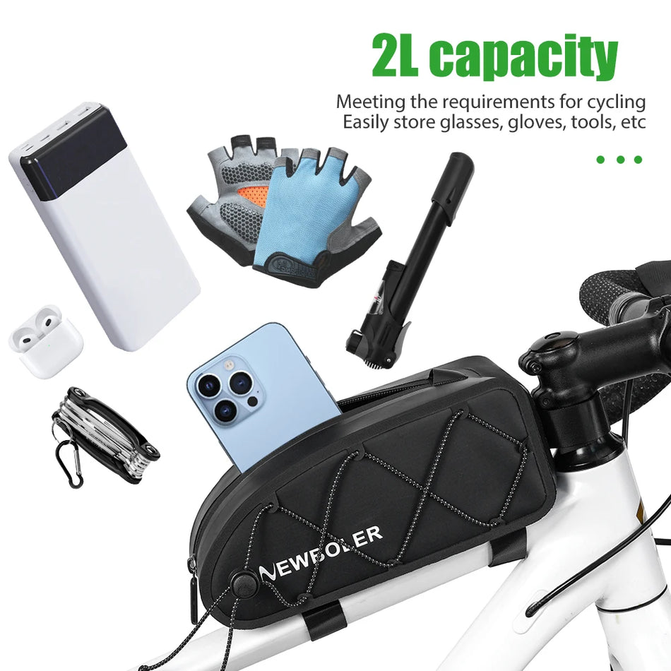 2L PVC Rainproof Bike Frame Bag For MTB Road Cycling