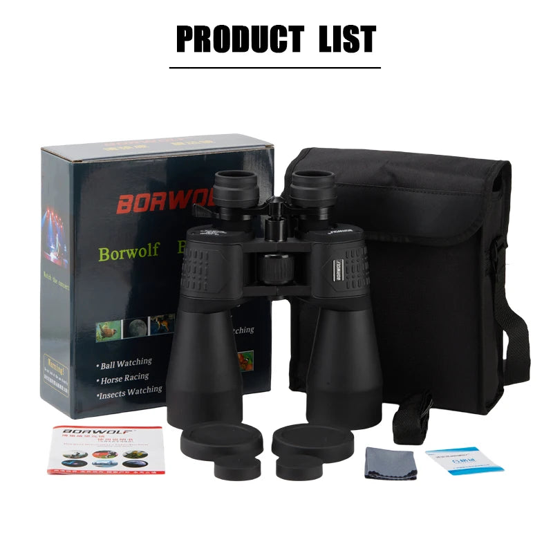 BORWOLF 15-450X60 Binoculars - HD Night Vision Zoom