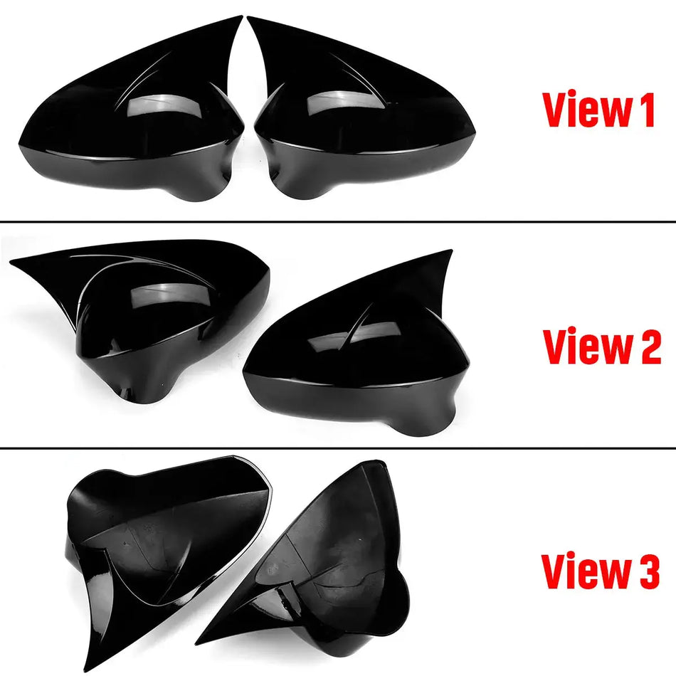 Side Mirror Covers Glossy Black ABS For Seat Leon Mk2 Ibiza Mk4 6J by InterCyprus Trading Ltd