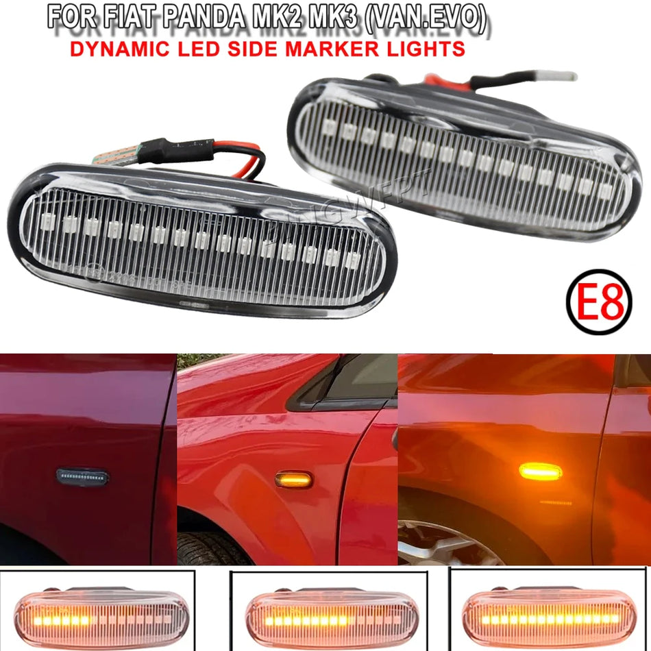 Dinamiski LED sānu marķēšanas lukturi Fiat Panda Grande Punto Doblo