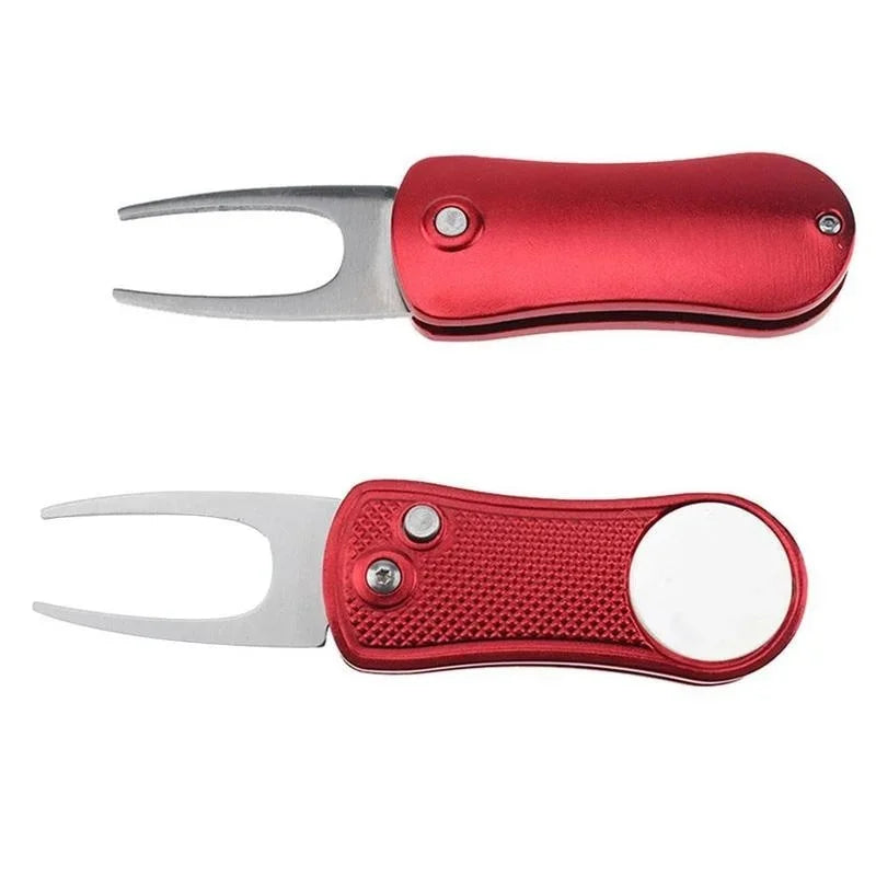 Rostfritt stål golf vikbar spänne fjäder bollgaffel grön