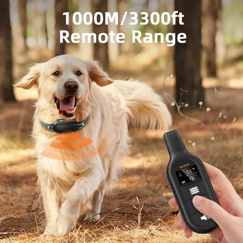 ROJECO Rechargeable Waterproof Dog Training Collar with Remote Control