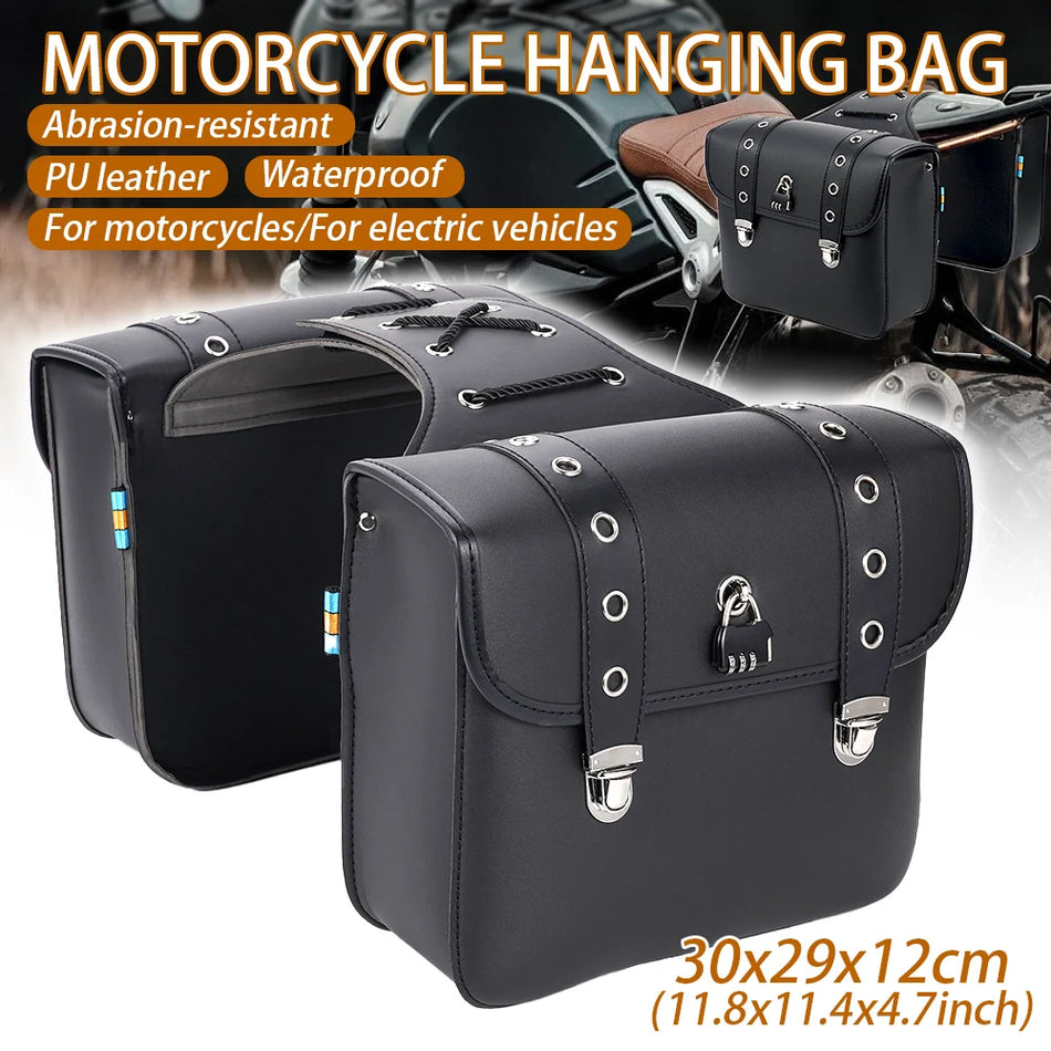 Set de sacoches de moto en cuir PU universel pour Honda, Suzuki, Kawasaki, Yamaha