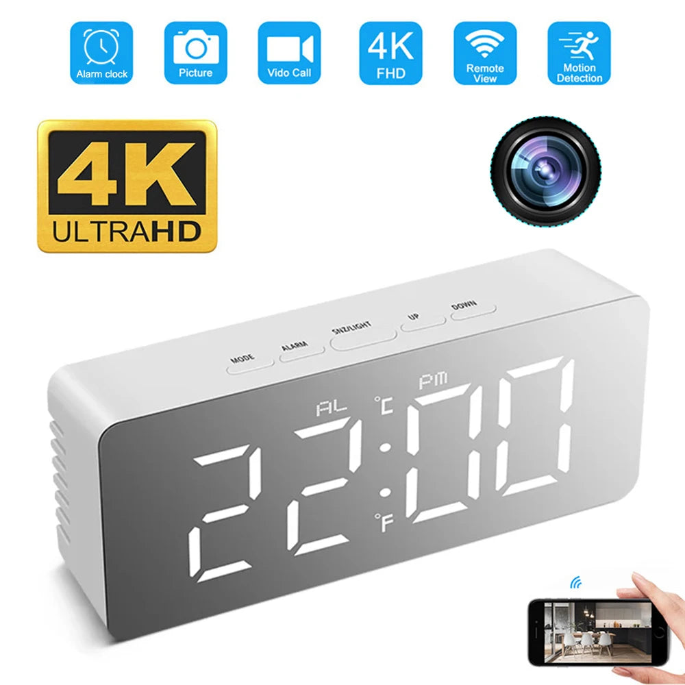 OCkic WiFi Mini Camera &ndash; HD 1080P Dual Alarm Clock Monitor