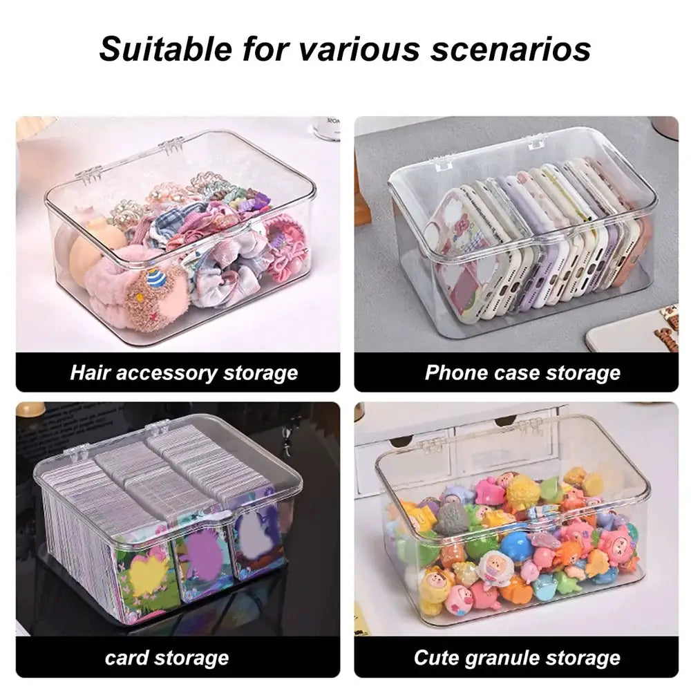 Plastic Storage Box, Covered Storage Box, Flip Top Desktop Storage Container, Office Supplies, Stationery, Cosmetics Storage by InterCyprus Trading Ltd