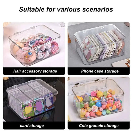 Plastic Storage Box, Covered Storage Box, Flip Top Desktop Storage Container, Office Supplies, Stationery, Cosmetics Storage by InterCyprus Trading Ltd
