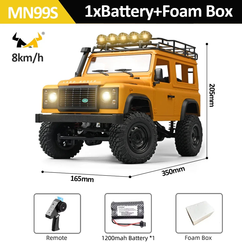 MN99S Rc Car MN Model &ndash; 4WD Off Road Climbing Crawler Yellow with Foamrbox