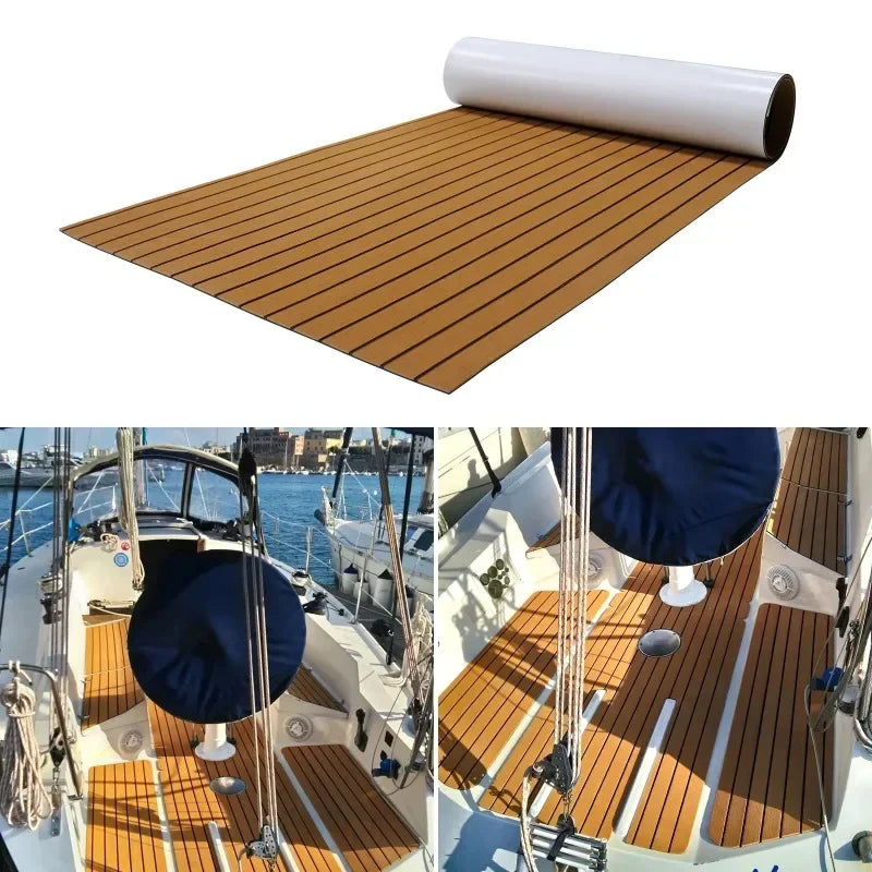 2400x400mm Self-Adhesive EVA Foam Boat Decking - Faux Teak