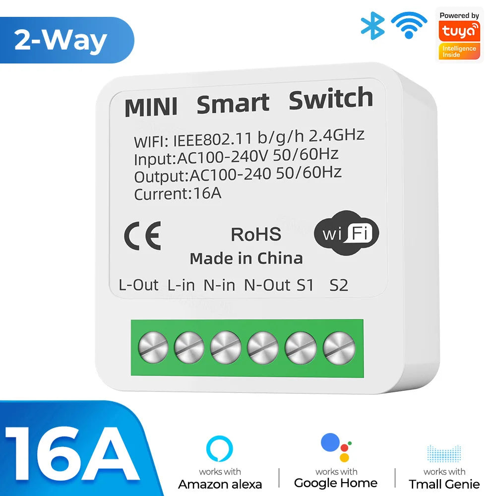 Tuya Zigbee/WiFi Mini Smart Switch with Power Monitoring &amp; Voice Control WiFi B