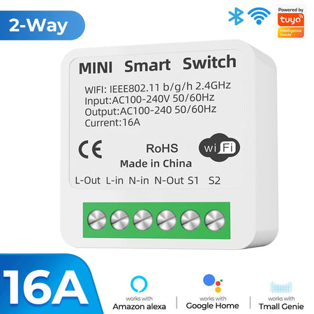 Tuya Zigbee/WiFi Mini Smart Switch with Power Monitoring &amp; Voice Control WiFi B