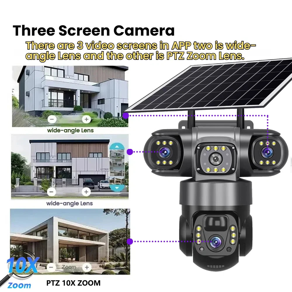Solar 4G Sim Outdoor Camera - 12MP, 10X Zoom