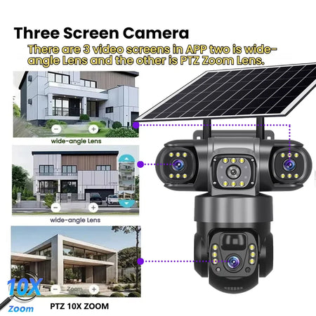 Solar 4G Sim Outdoor Camera - 12MP, 10X Zoom