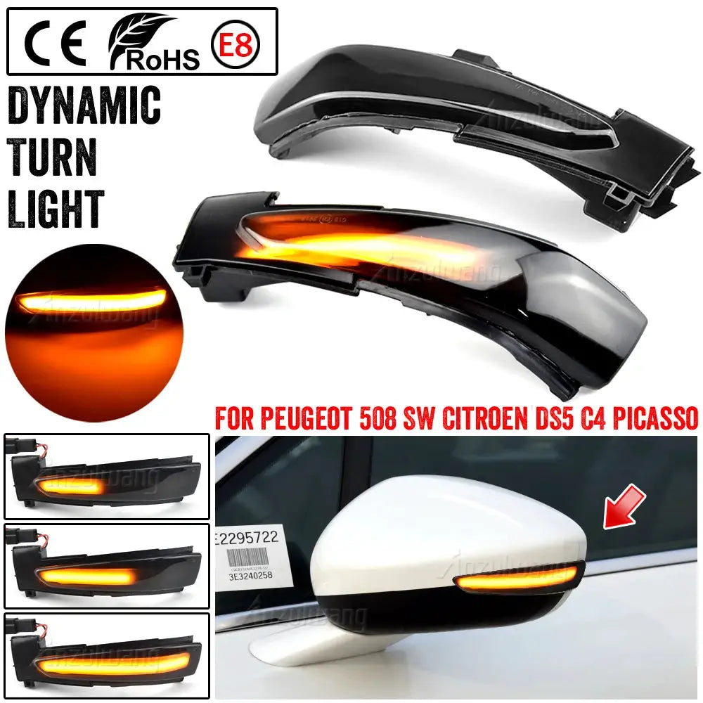 Dynamic LED Turn Signal Light for Peugeot Citroen 508 SW by InterCyprus Trading Ltd
