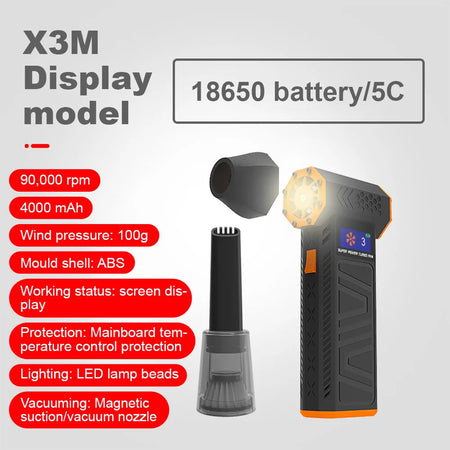X3-M Air Blower Turbo Jet Fan &ndash; 130000RPM Brushless Motor 4000mAh Vacuum kit