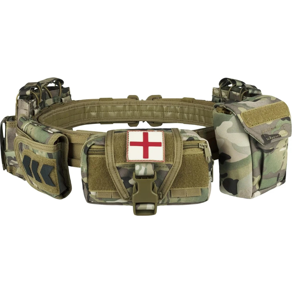 YAKEDA Inner Nylon Patrol Tactical Waist Utility Duty Belt &ndash; Quick Detach Buckle Multicam