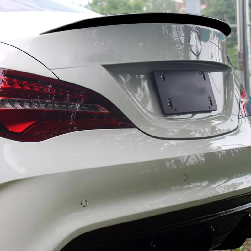 Mercedes Benz CLA Class 2013-2023 Rear Trunk Lip Spoiler Wing - Glossy Black &amp; Carbon Look