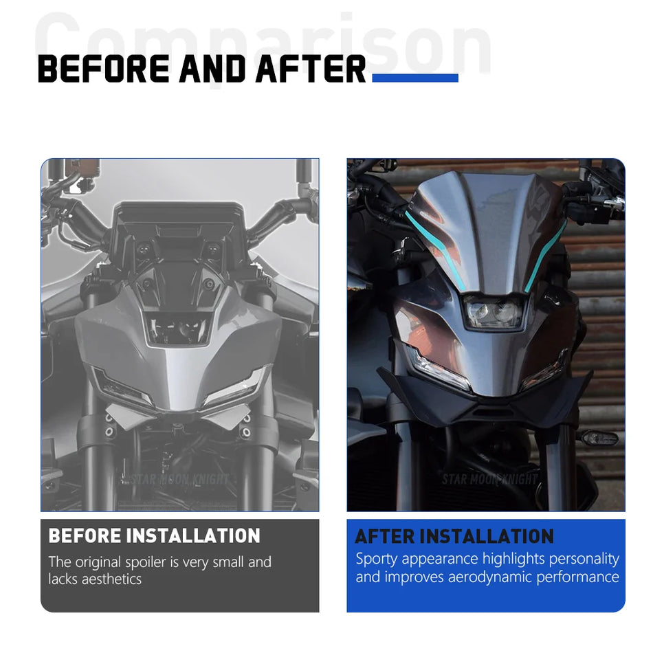 Yamaha MT-09 Frontspoiler til MT-09 SP 2024 med ABS-plastvinge og aerodynamisk deflektor