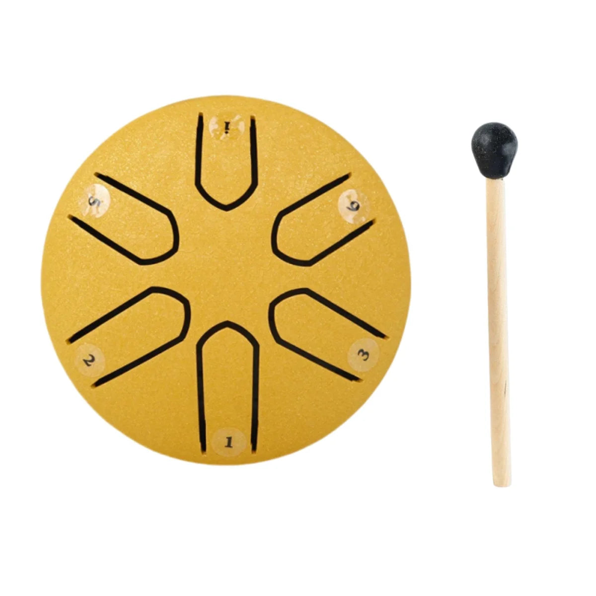 3 Inch 6-Tone Steel Tongue Drum &ndash; Clear Crisp Tone Golden
