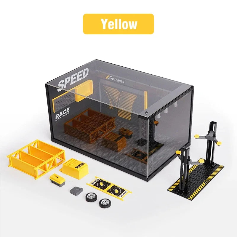 1/24 Scale Lighting Parking Lot Assembly Toy Dly Scene Collection Display Diecastalloy Model Car Garage Toy Children Gift