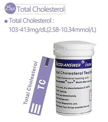 Accu Answer 4 In1 Blood Test Meter &ndash; Diabetes Gout Monitor 25pcs TC Strip