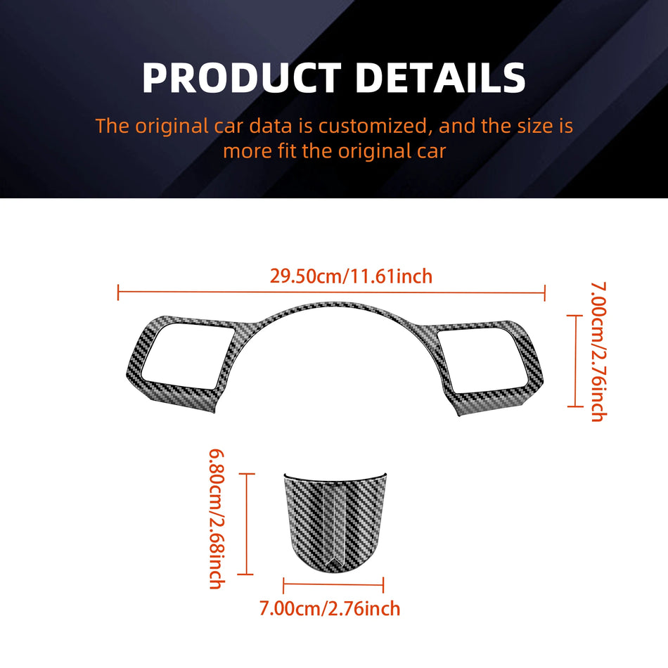 Rivestimento del telaio del volante effetto fibra di carbonio per Hyundai Kona