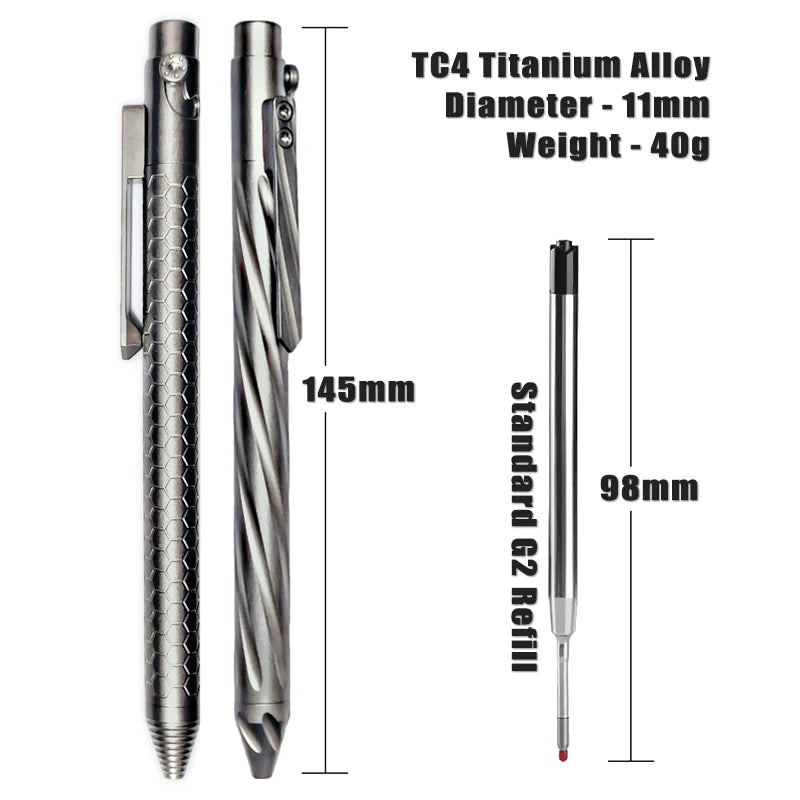 Bolt Action Titanium Alloy Tactical Pen &ndash; Glass Breaker
